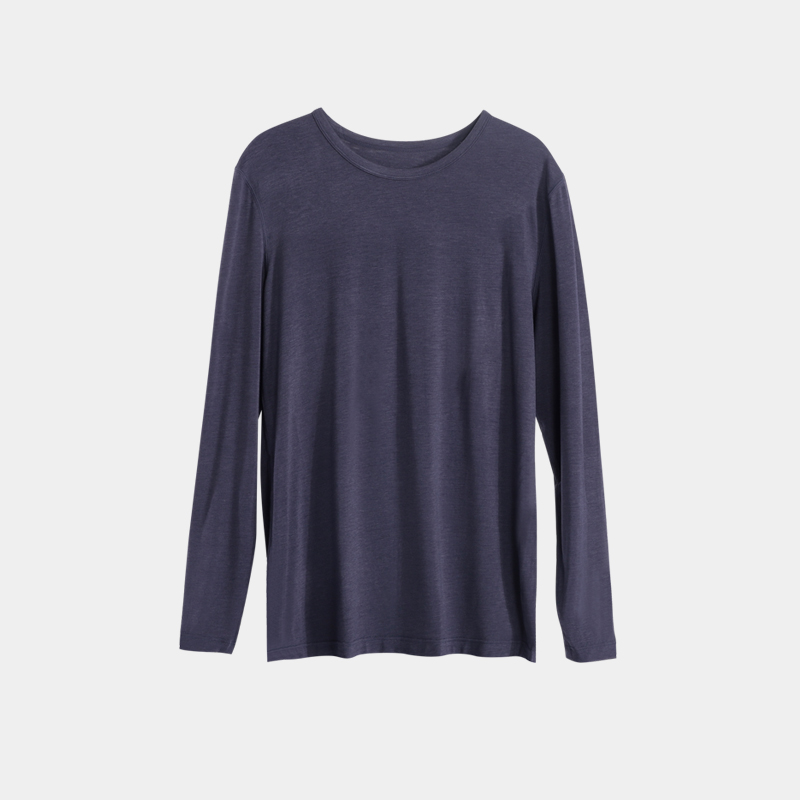 宝路易薄绒圆领男士保暖上衣