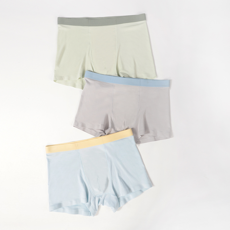 PROEA/宝路易纯色男生无痕印花平脚裤中腰简约舒适莫代尔平角内裤