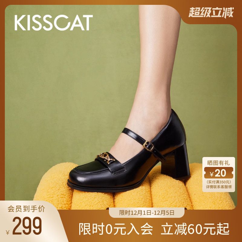KISSCAT接吻猫复古玛丽珍鞋女