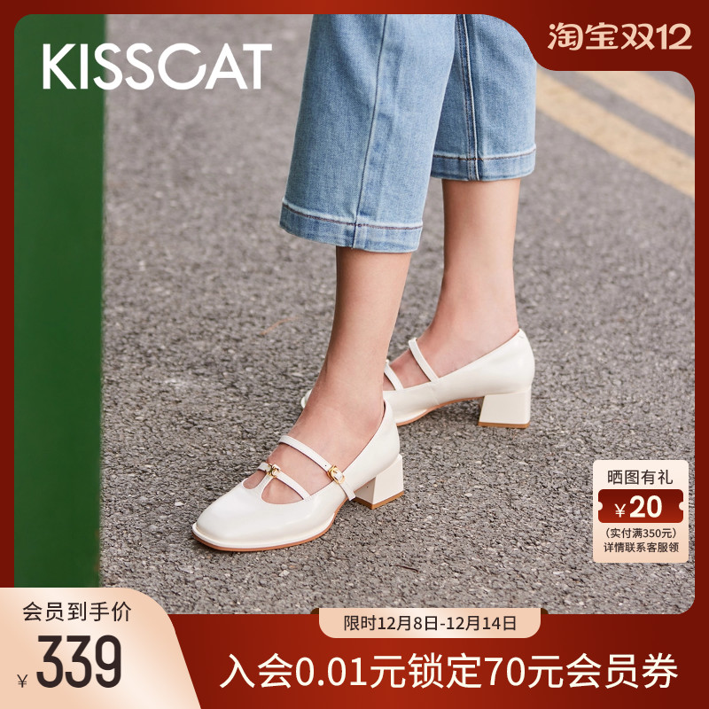 接吻猫玛丽珍鞋法式复古
