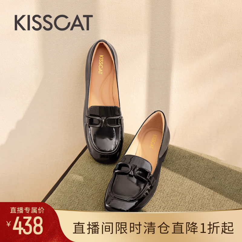接吻猫乐福鞋通勤复古