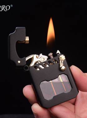 佐罗zorro机甲透明仓半自动煤油打火机经典摇臂 托伦斯防风Z786