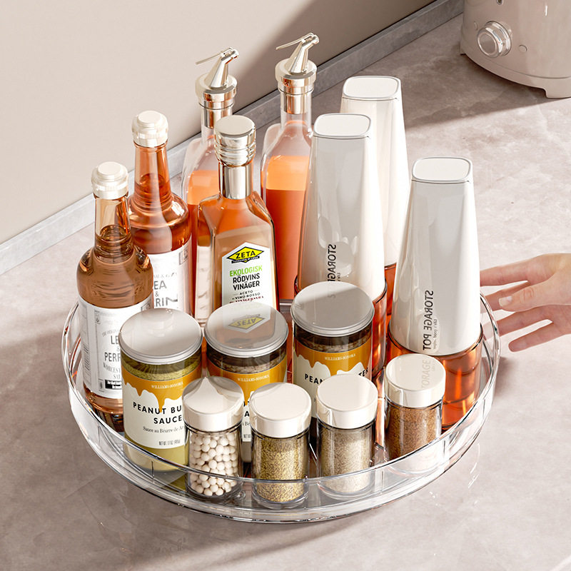 旋转调料置物架家用厨房多功能桌面调味品收纳转盘调料瓶收纳架