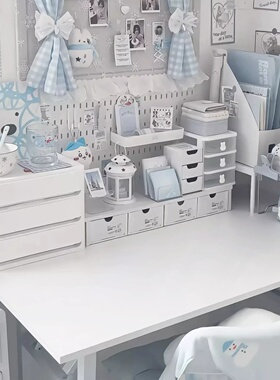 白色桌垫ins风桌布书桌布置二次元宿舍学生垫子书桌保护垫定制