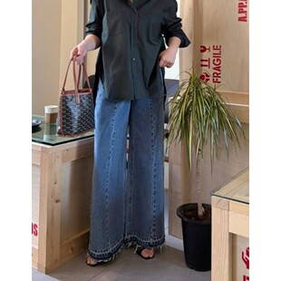 九0322韩国东大门运动牛仔裤区L@BOR-8754297纯色时装正品百搭