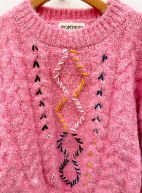 九1214韩国东大门毛衣区Thore-8725869甜美简洁春冬修身韩版复古