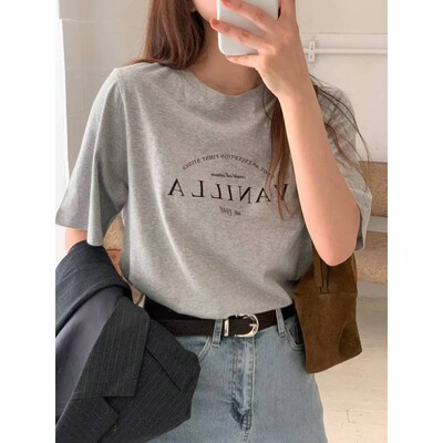 九1027韩国东大门t恤区doubleJ-8680912复古直邮学院甜美欧美秋冬