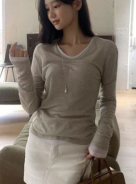 六0923韩国正品un-derlime-11842 T恤区简洁夏季复古正品个性休闲