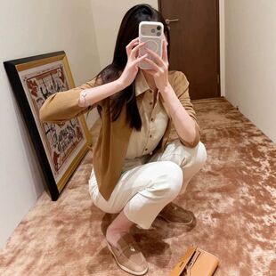 2026秋新款拼接针织开衫女款假两件翻领衬衫韩系设计感polo外新款