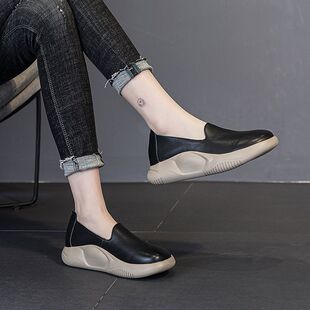 厚底增高小白鞋女春季女鞋百搭休闲软底护士单鞋真皮学生板鞋