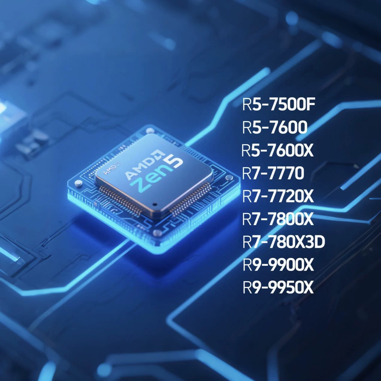 Новый чиповый набор AMD R9R7R5 9600 9700X 9800X3D9900X 9950X3D ловкий, коробка для трёх лет