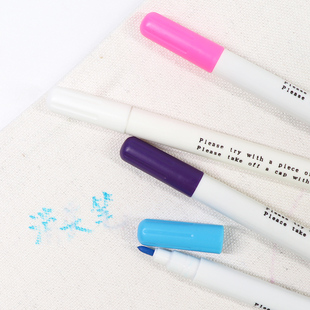 服装 汇优美水消笔气消笔 粉色白色蓝色紫色 裁剪十字绣DIY工具 自动褪色笔自然消失笔 专用写字纸布用服装