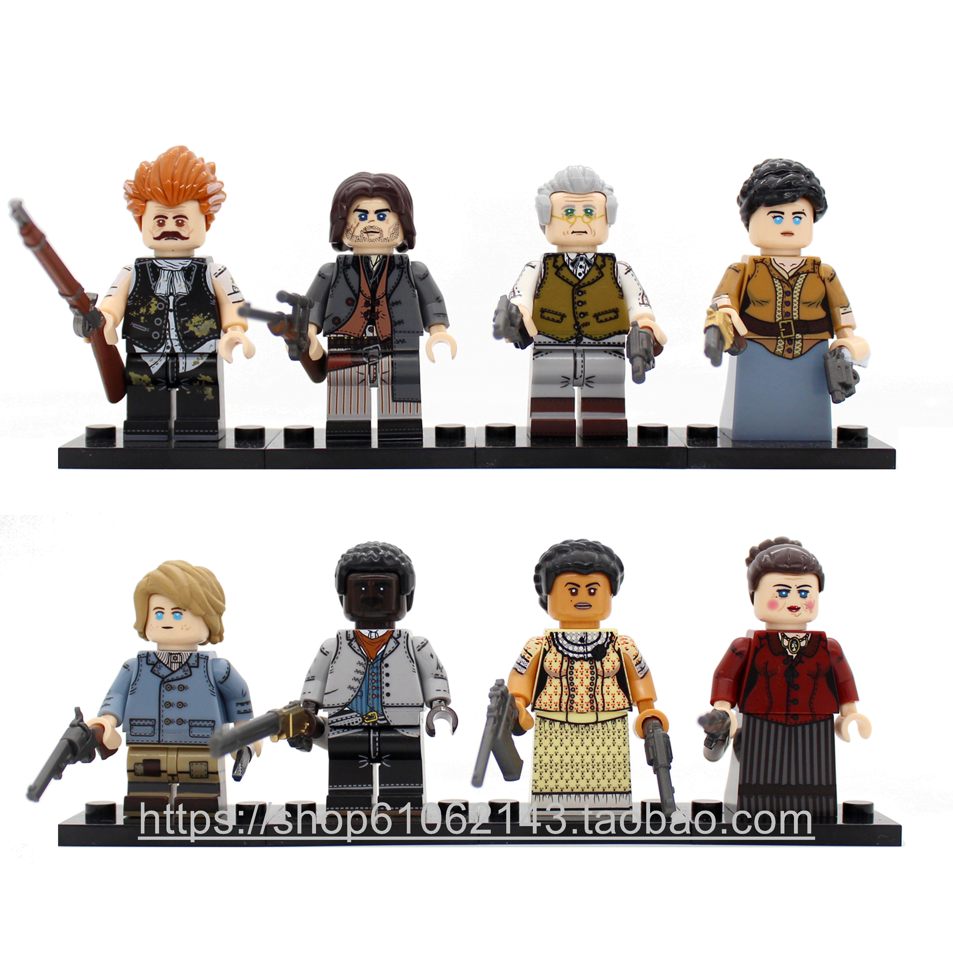 粤睿智达N409-416美国西部牛仔人仔四面印刷双色武器