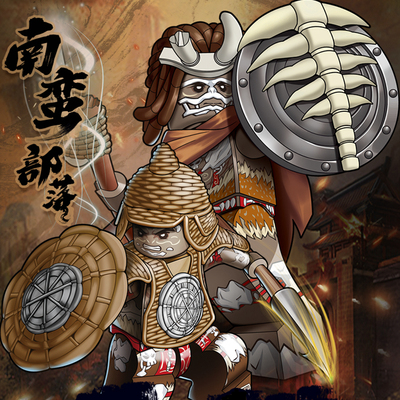 三国人仔积木南蛮部落藤甲中古代士兵孟获祝融益智拼装玩具盒装
