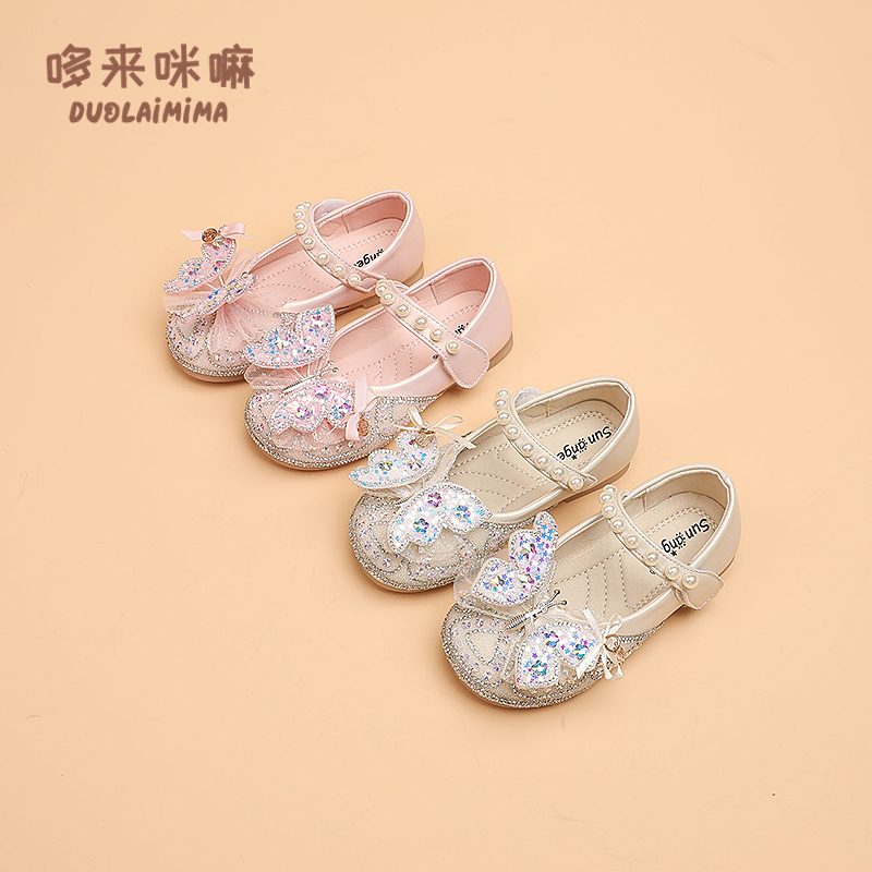 女童小皮鞋夏女宝珍珠软底公主鞋