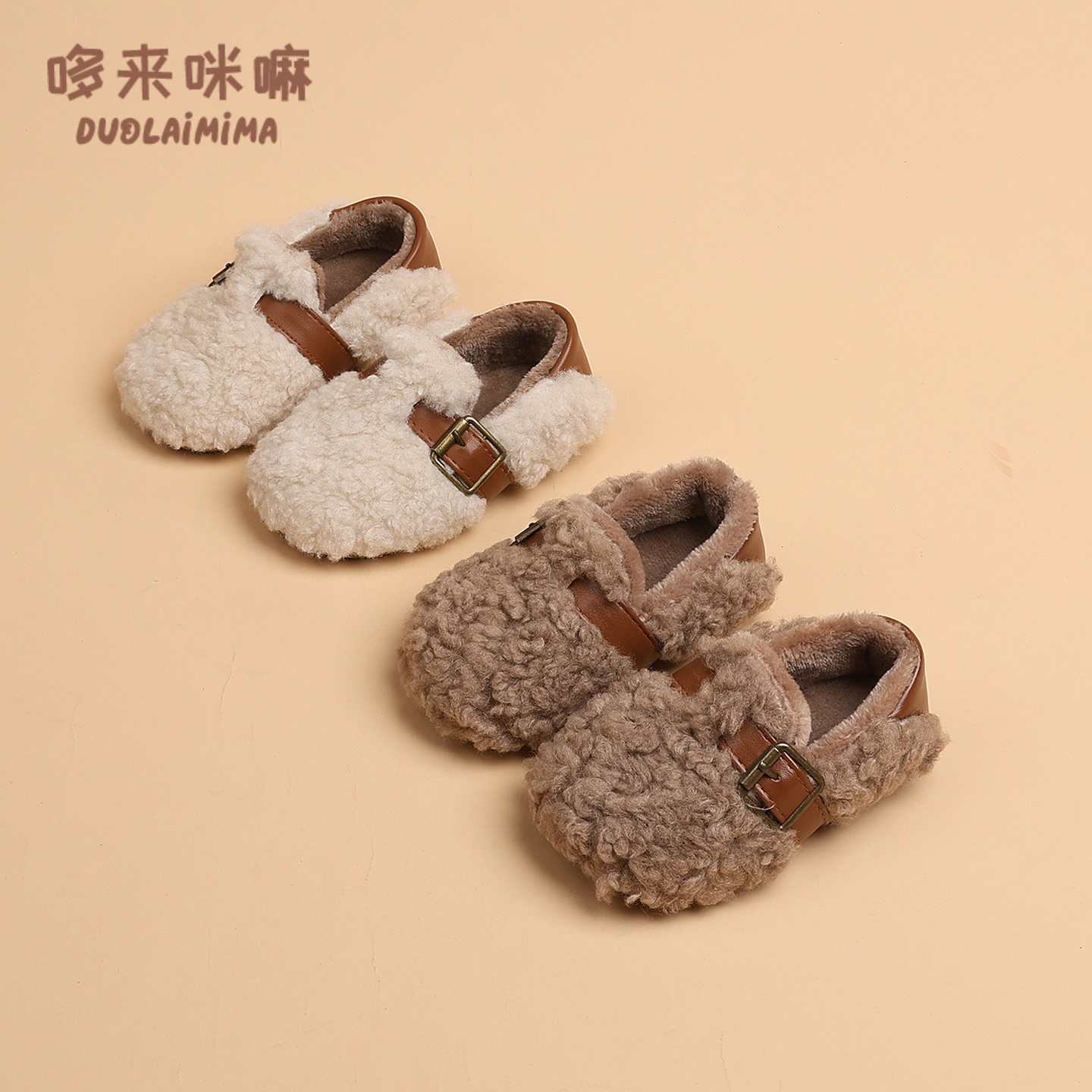 女童毛毛鞋儿童保暖棉鞋加绒鞋子