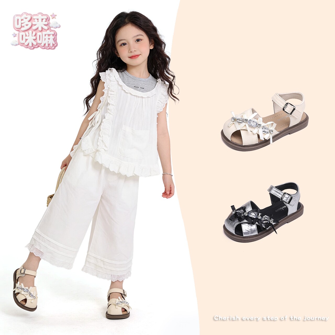 包头女童凉鞋花朵2026年新款软底小童公主风儿童凉鞋软底防滑