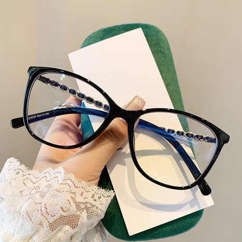 新款抖音近视眼镜女网红TR90大脸显瘦小红书同款眼镜框防蓝光