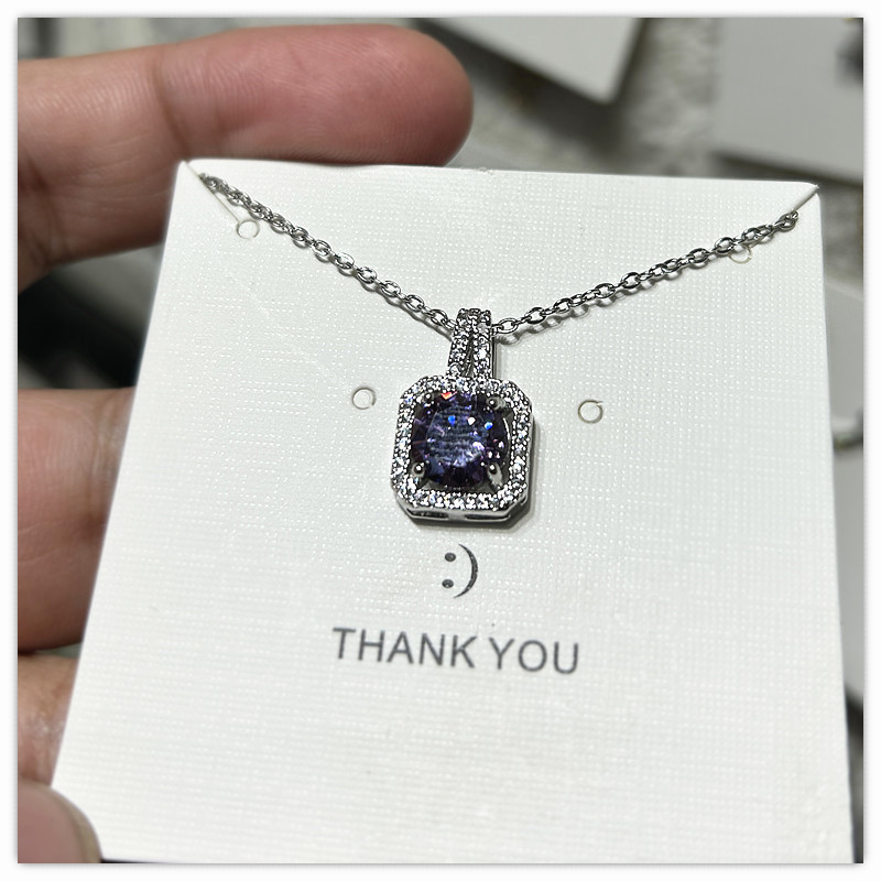 钛钢钻石吊坠项链超闪不掉色