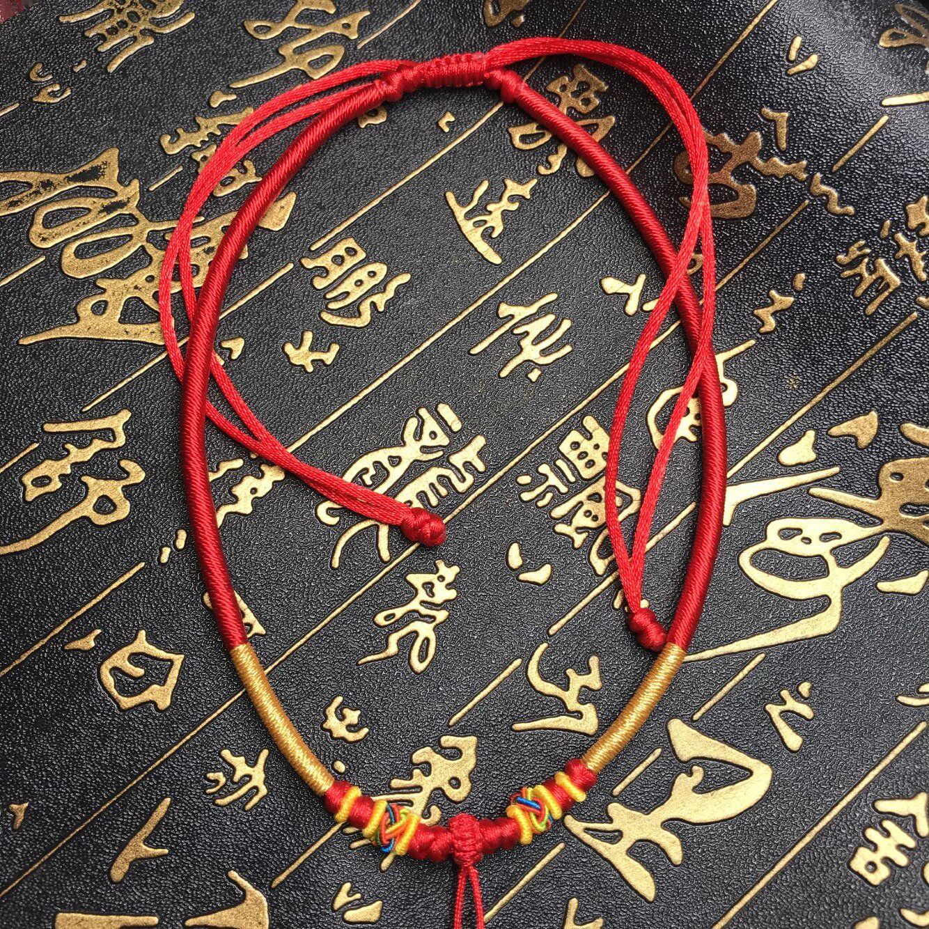 丹凤手工编织儿童项链圈绳绑金镶玉翡翠貔貅吊坠宝宝锁3D硬金包邮