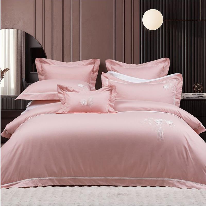 纯棉生态磨绒色纺纱四件套加厚款