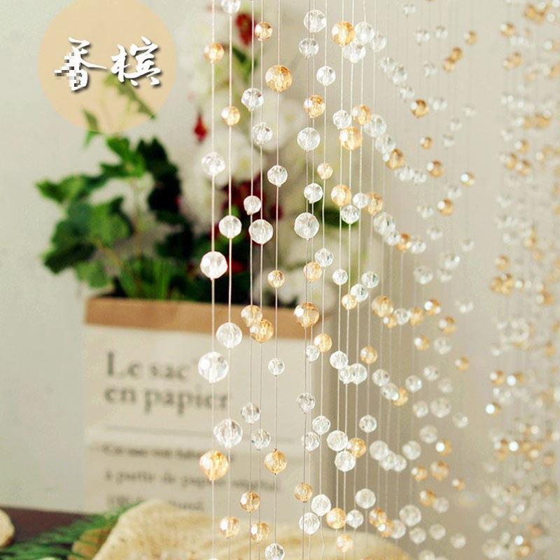 新款水晶帘子客厅隔断帘玄关卧室门帘吊饰家用房间装饰珠帘免新品