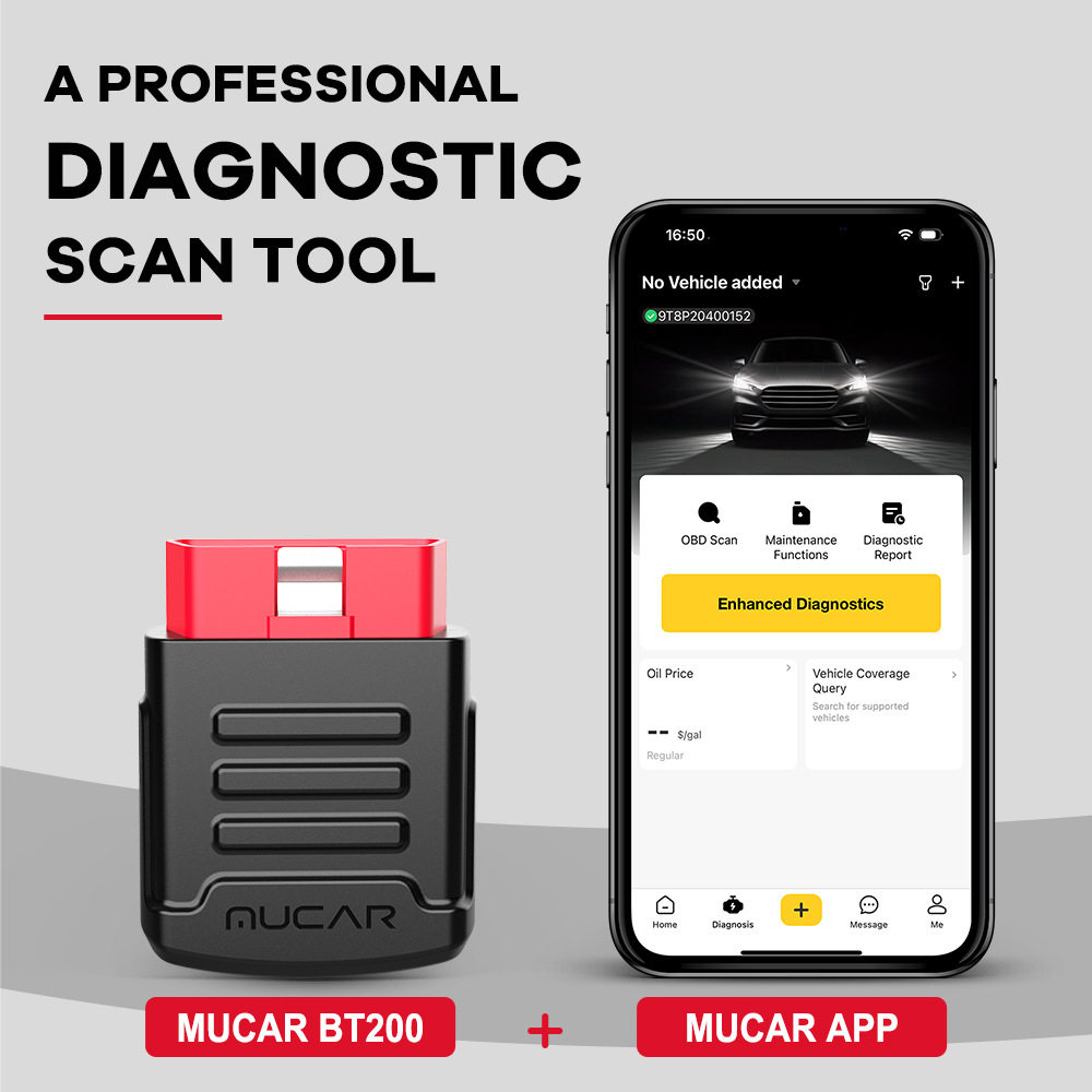 MUCAR BT200 OBD2 Scanner 跨境 全球海外版本 汽车扫描工具