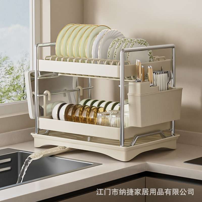 不锈钢厨房碗架沥水架置物架门型碗碟架盘子收纳架子碗柜台面多层