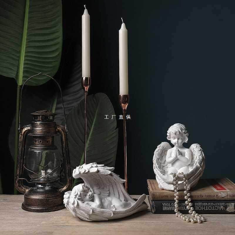 欧式复古白色天使装饰品雕塑石膏人物家居摆设雕像小摆件,纺织面料/辅料/配套,纺织机械配件,淘宝优惠券,粉丝福利购,淘宝优惠卷