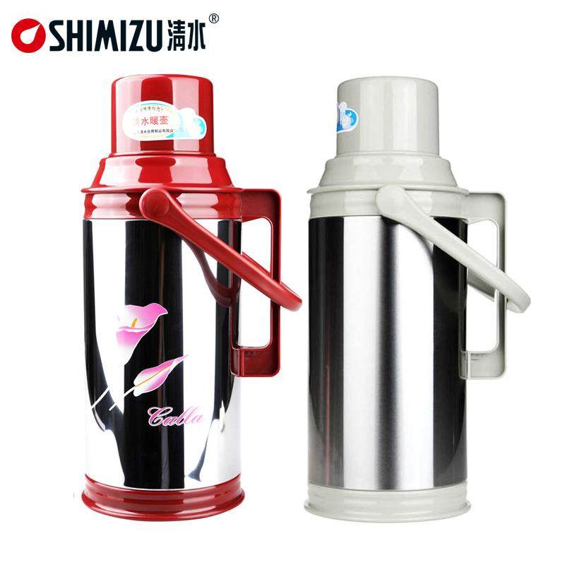 SHIMIZU/清水热水瓶8P不锈钢玻璃内胆暖壶家用保温瓶3.2L暖瓶3072