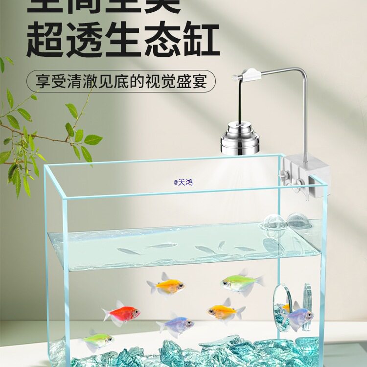 2025新款超白鱼缸客厅小型生态玻璃缸造景桌面缸办公室工位小鱼缸