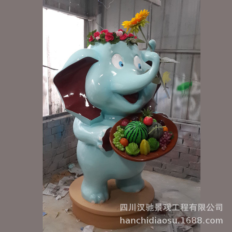 玻璃钢树脂仿真大象雕塑公园绿化