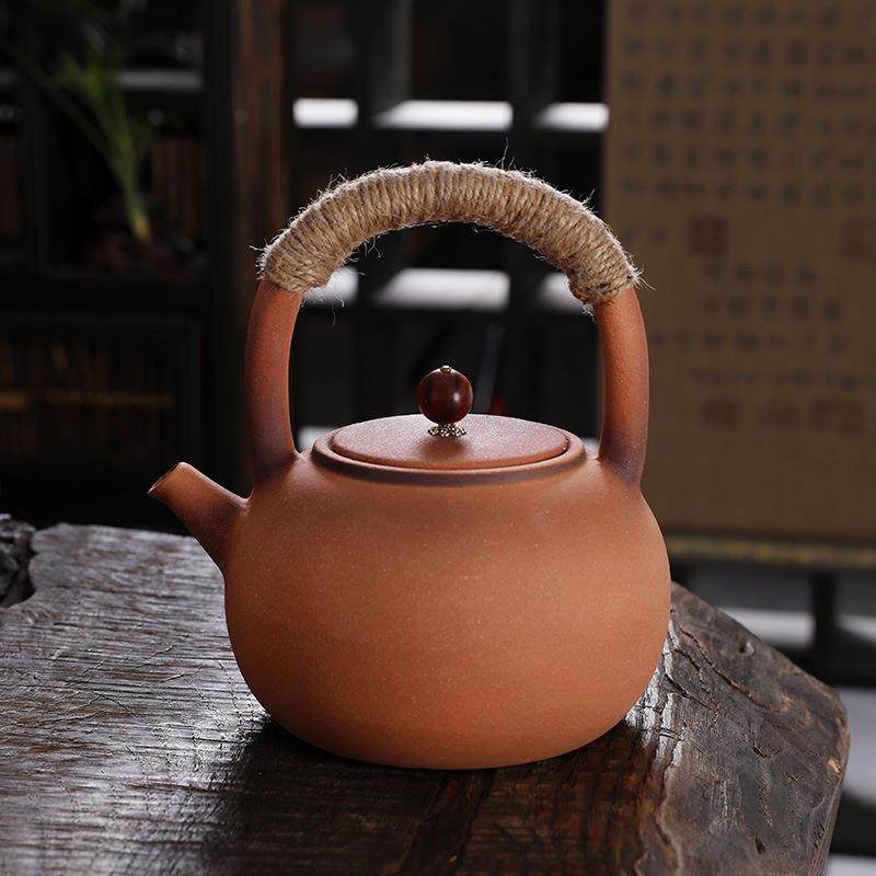 耐高温电陶炉粗陶煮茶壶烧炭壶烧水茶道户外工夫茶潮汕功夫泡茶壶