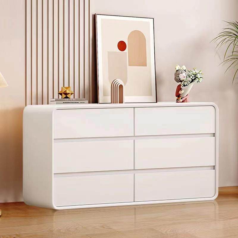 实木斗柜奶油风卧室床尾柜大容量简约收纳柜客厅靠墙抽屉柜八斗柜