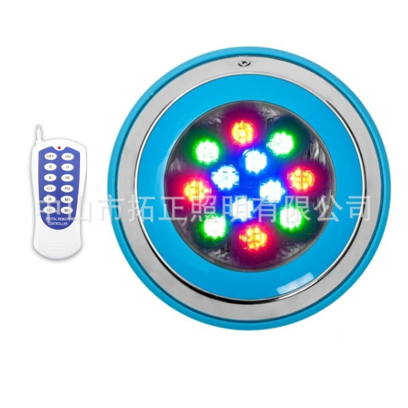 厂家直供LED泳池灯304不锈钢挂壁式水下灯6w/9w/12w低压12V