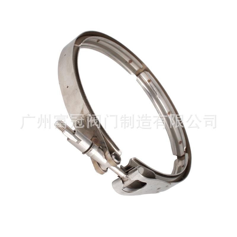 304不锈钢双备卡箍V型槽快装法兰抱箍沟槽接头双倍管箍管夹
