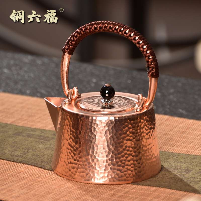 铜壶烧水壶煮茶壶手工纯紫铜茶壶红铜家用沏茶壶茶具电陶炉款铜壶