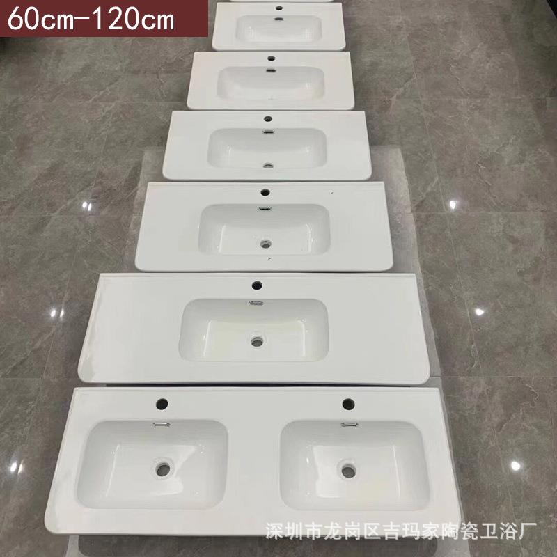 可丽耐陶瓷一体盆1.2米圆角洗漱盆双盆网红中边盆薄边盆柜盆