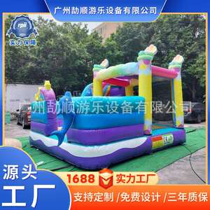 工厂直销外贸PVC充气跳床充气城堡滑梯游乐充气滑梯家用