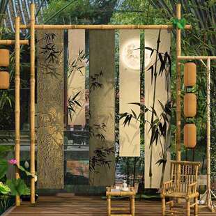 婚宴竹架子装饰黄竹筒竿迎宾展框支杆架中式户外庆周岁礼道具背景