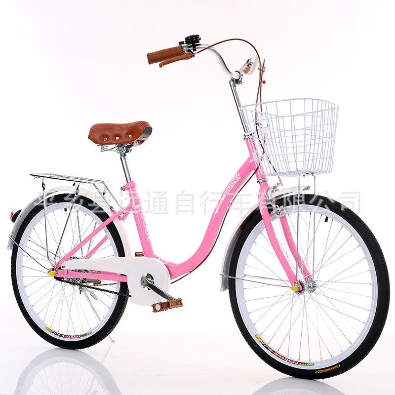 24寸通勤男女式自行车城市休闲代步复古单车成人公主车