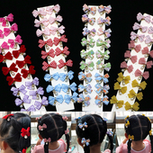 批儿童女孩宝宝编发辫子蝴蝶结小发夹韩版 头饰发卡公主可爱网红