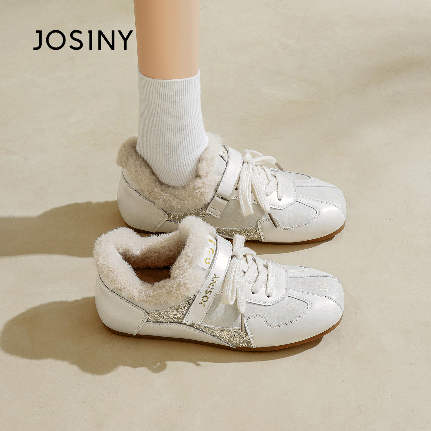 卓诗尼加绒德训鞋加厚保暖毛毛鞋