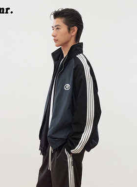 MLMR秋季新款时尚感中性校园风外壳宽松字母刺绣外套上衣男女