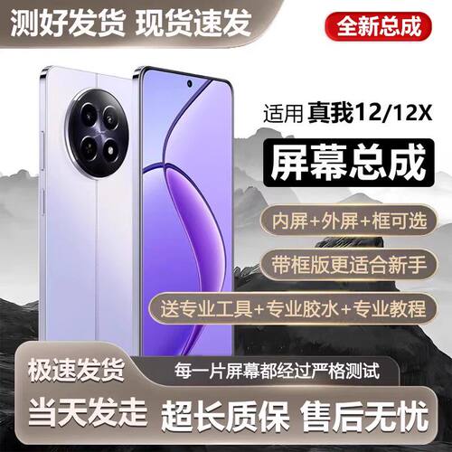 适用真我12屏幕总成带框R