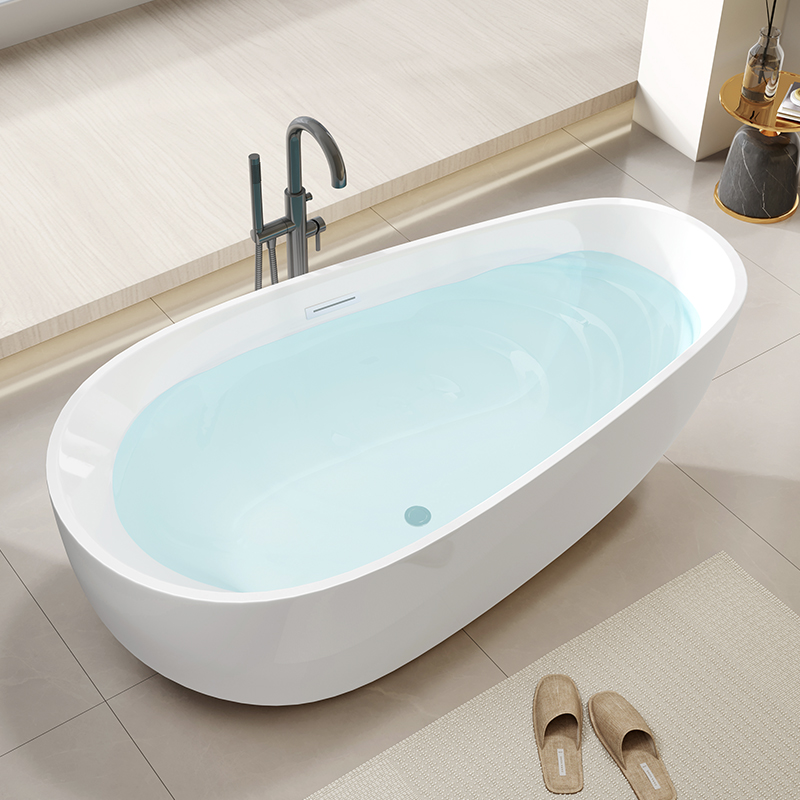 水滴型鹅蛋形亚克力浴缸民宿酒店网红独立式小户型无缝一体浴盆