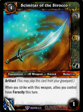 魔兽卡牌 CRAFTED 英文锻造卡 Scimitar of the Sirocco