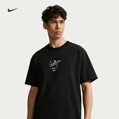 耐克/NIKE男子休闲纯棉印花圆领新款运动短袖T恤IV2641-010-133