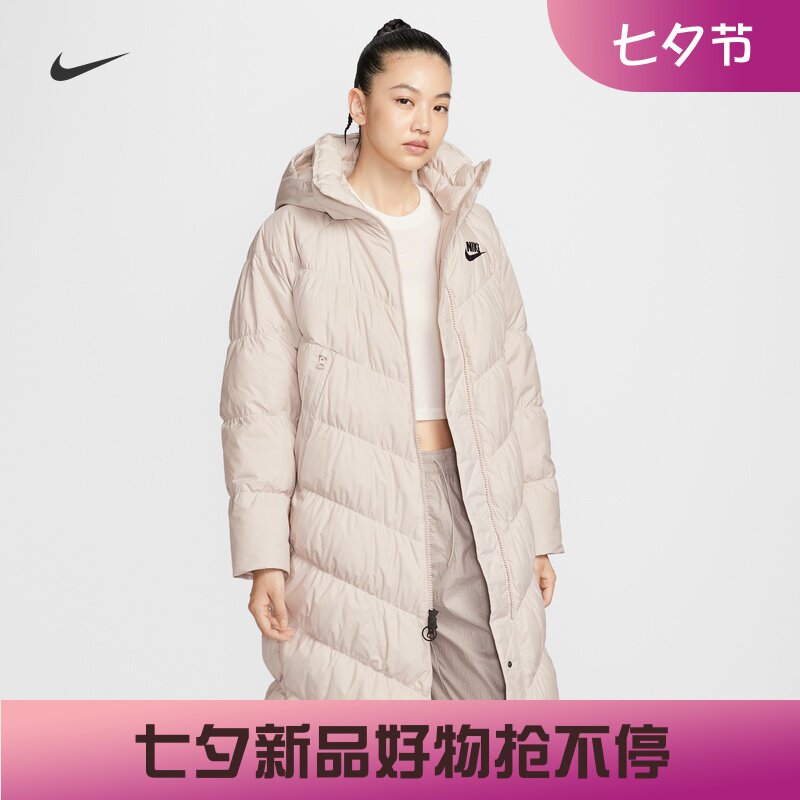 耐克/NIKE女子运动休闲长款保暖羽绒服外套IB2971 DV0775-010-008