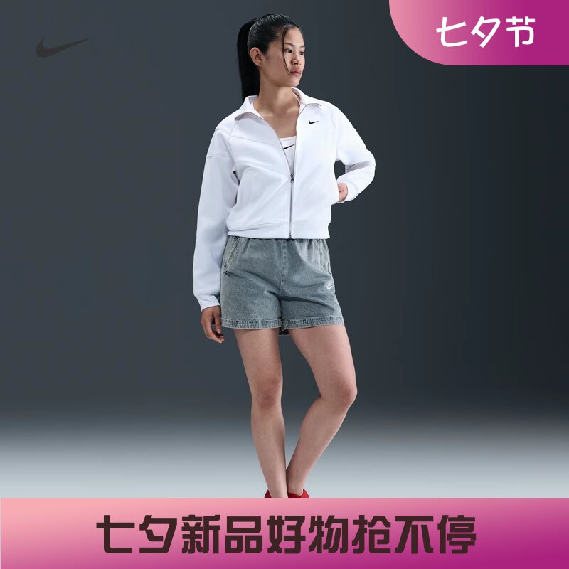 耐克女子宽松复古夏季牛仔短裤